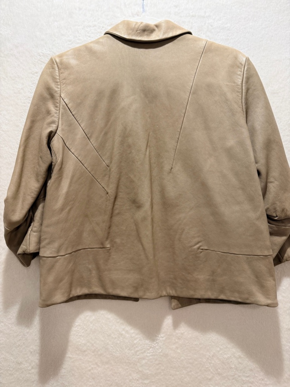 Marni minimalist leather jacket cropped 34 sleeve italian size 38 Quiet Luxury - Picture 13 of 13